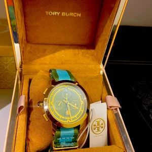 Authentic Tory Blue & Green Chrono Watch